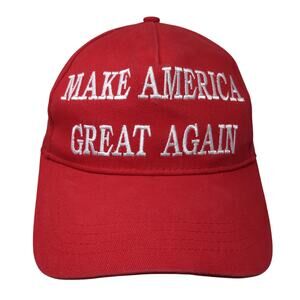 Trump Make America Great Again Strapback Hat Red One Size USA Flag